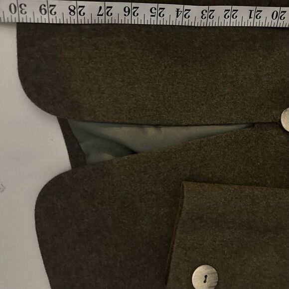 Peruvian Connection Olive Green Wool Blazer Size 10 - Picture 12 of 12